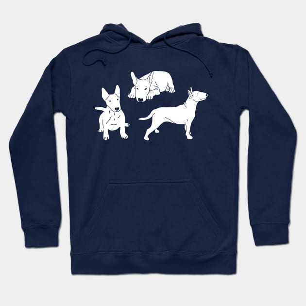 Bull Terrier Pattern Hoodie by Wlaurence